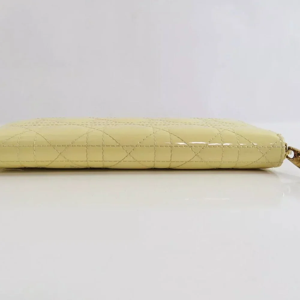 💛CHRISTIAN DIOR Lady Dior Ivory Quilted Long Wallet💛